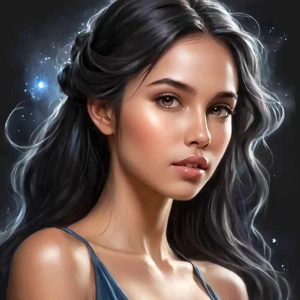 Black Background Portrait Sketch In Pencil