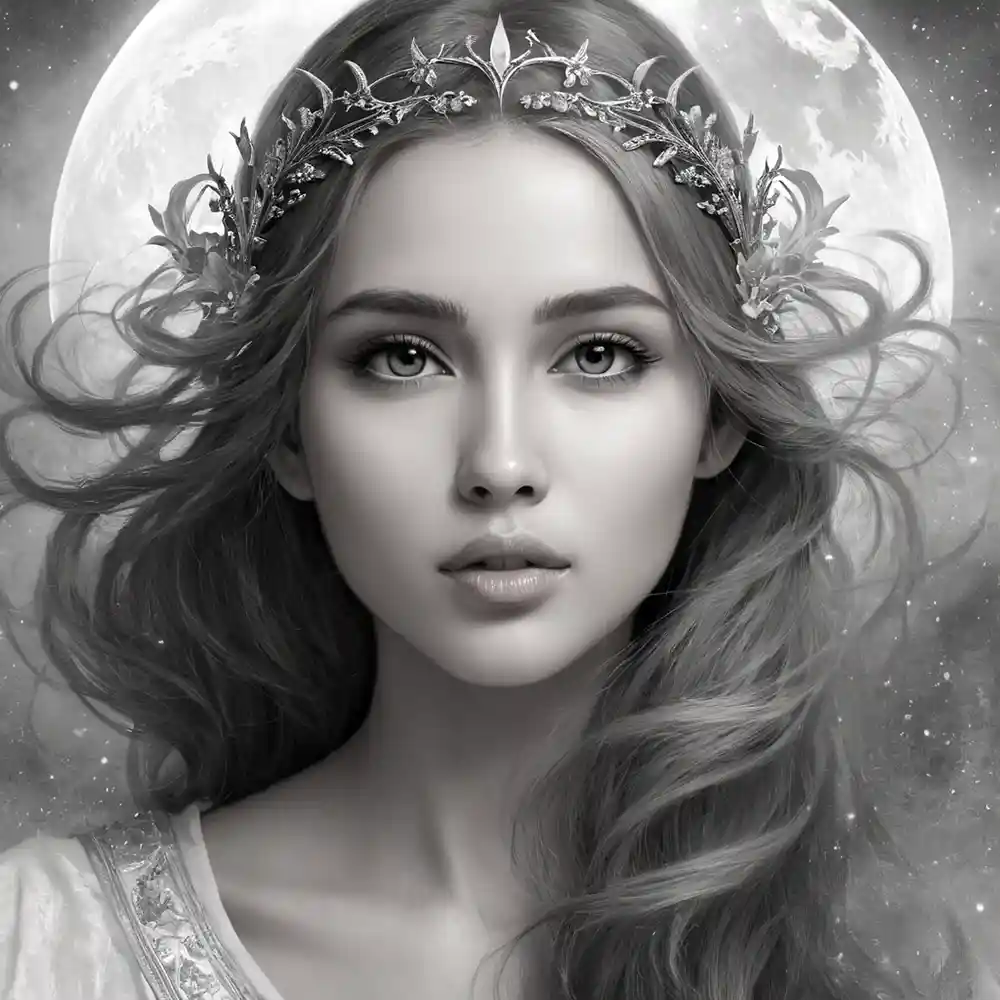 Black And White Portrait Sketch In Half Frame