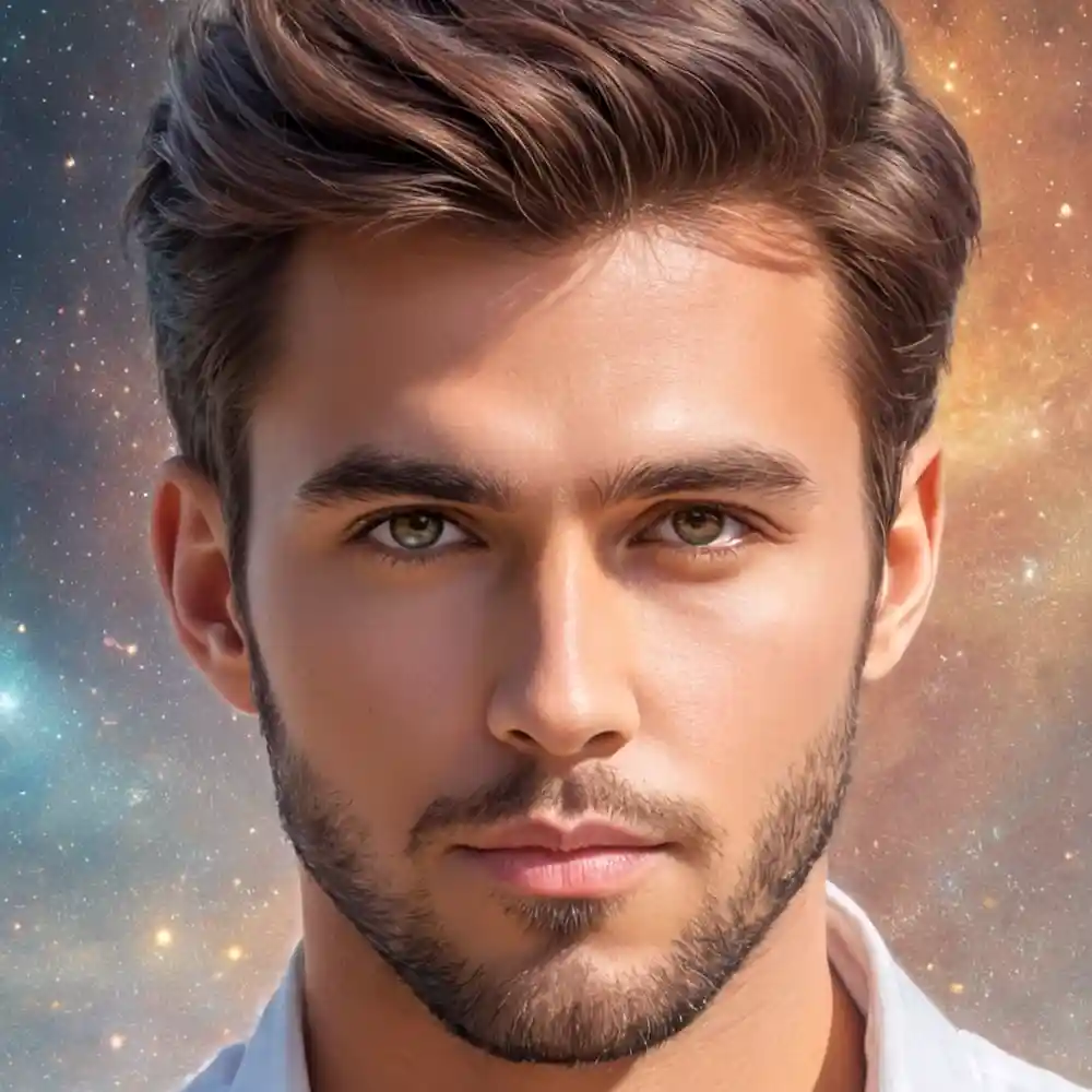 Realistic Pencil Sketch Portrait Close-Up Man