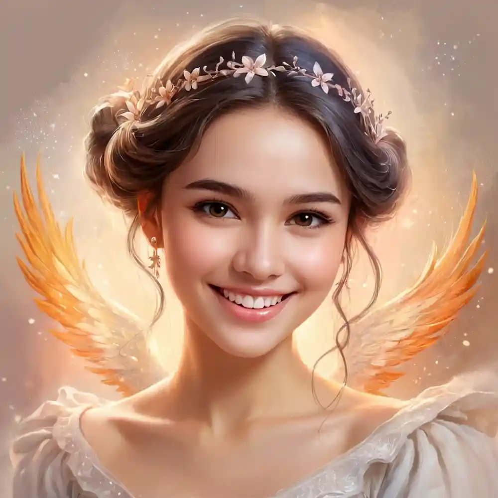 Smiling Half Portrait Sketch Drawing Handmade