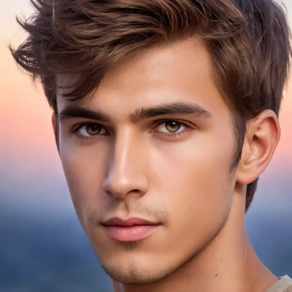 Realistic Portrait Sketch Of Young Male Face