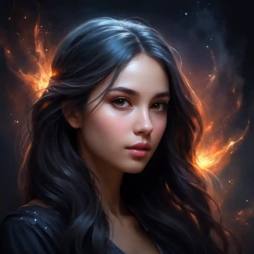 Black Shaded Background Portrait Sketch