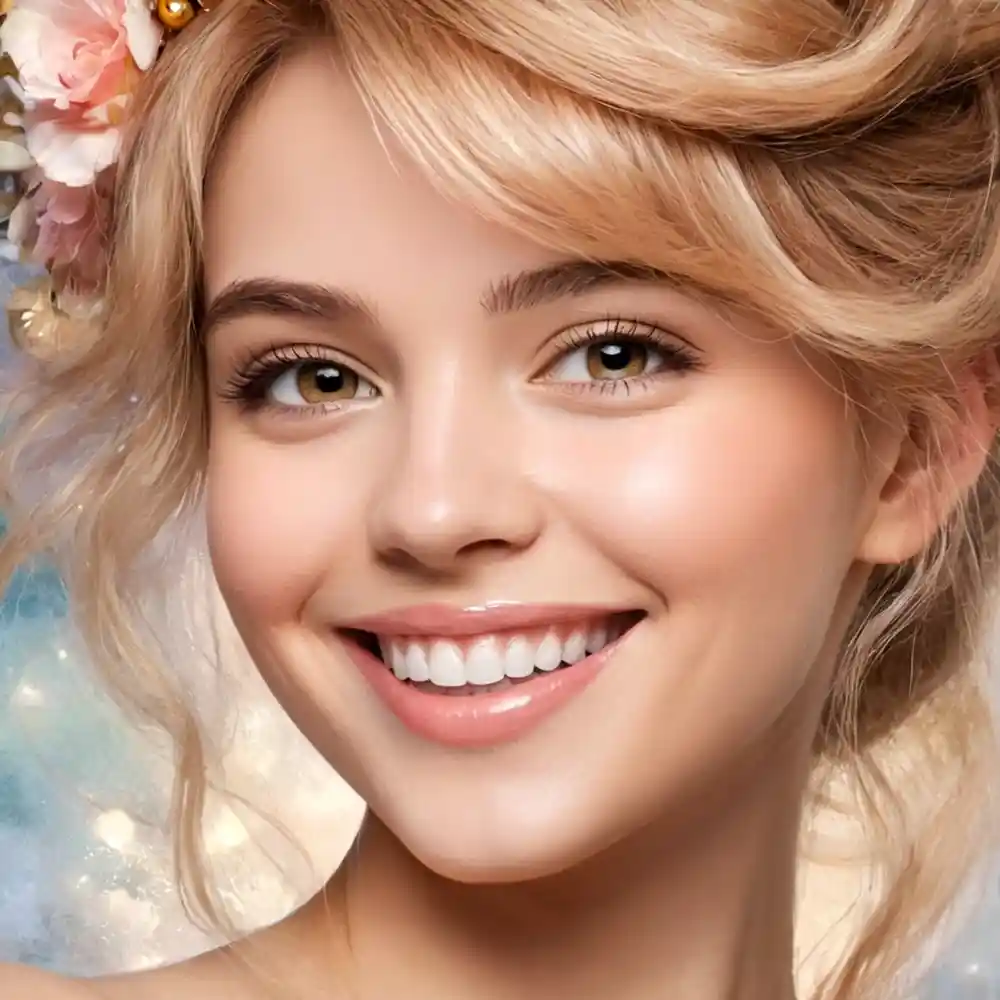 Handmade Sketch Smiling Portrait Close-Up