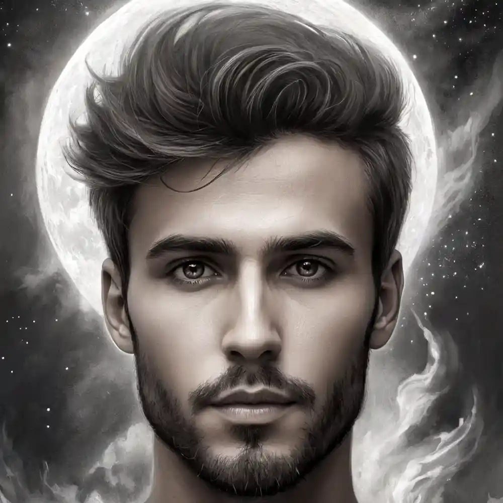 Black And White Drawing Portrait Of Man