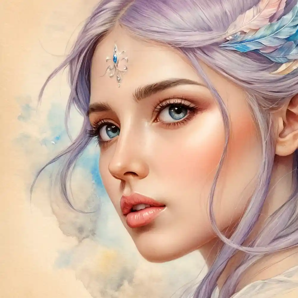 Handmade Pencil Art Portrait Half-Face View