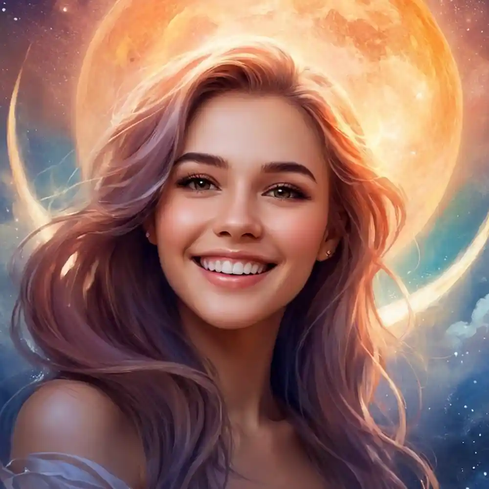 Smiling Face Half Portrait Sketch Artwork