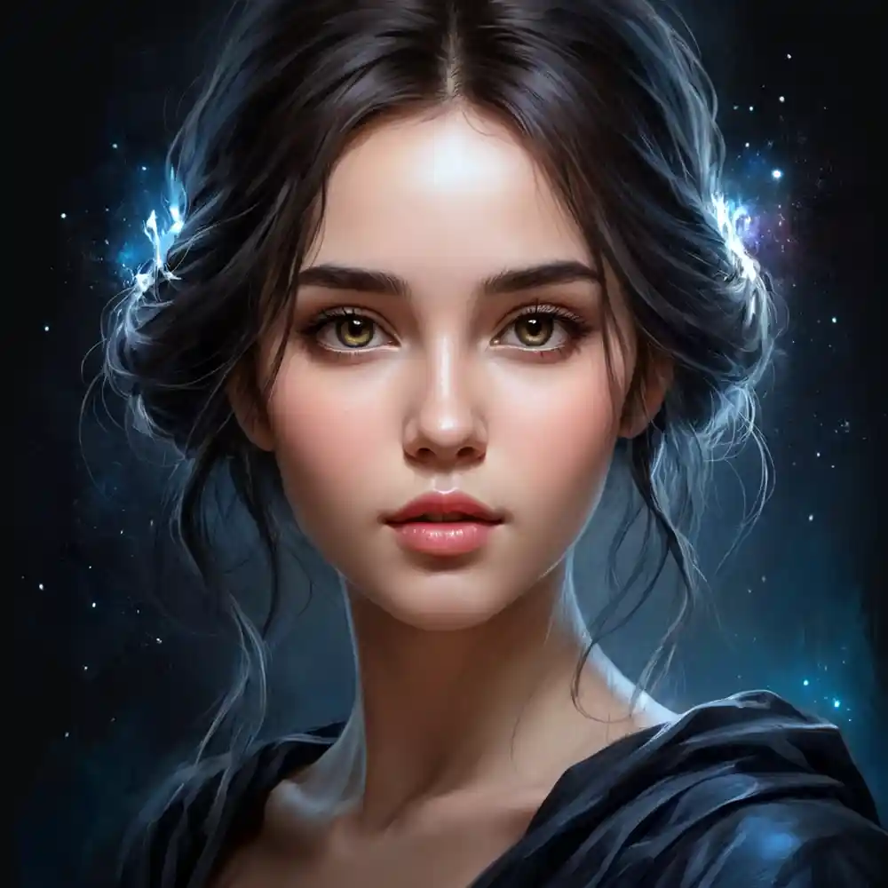 Realistic Sketch Black Background Portrait