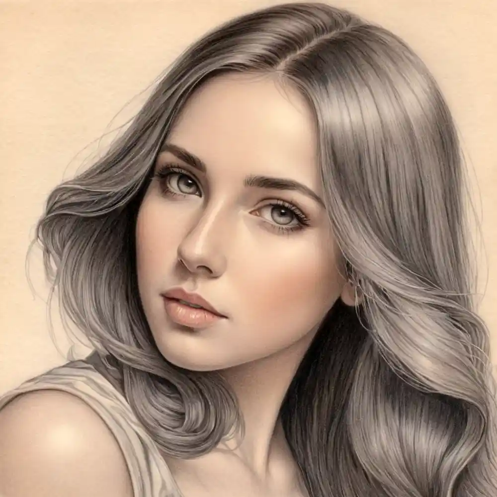 Graphite Pencil Drawing Half Portrait Realistic