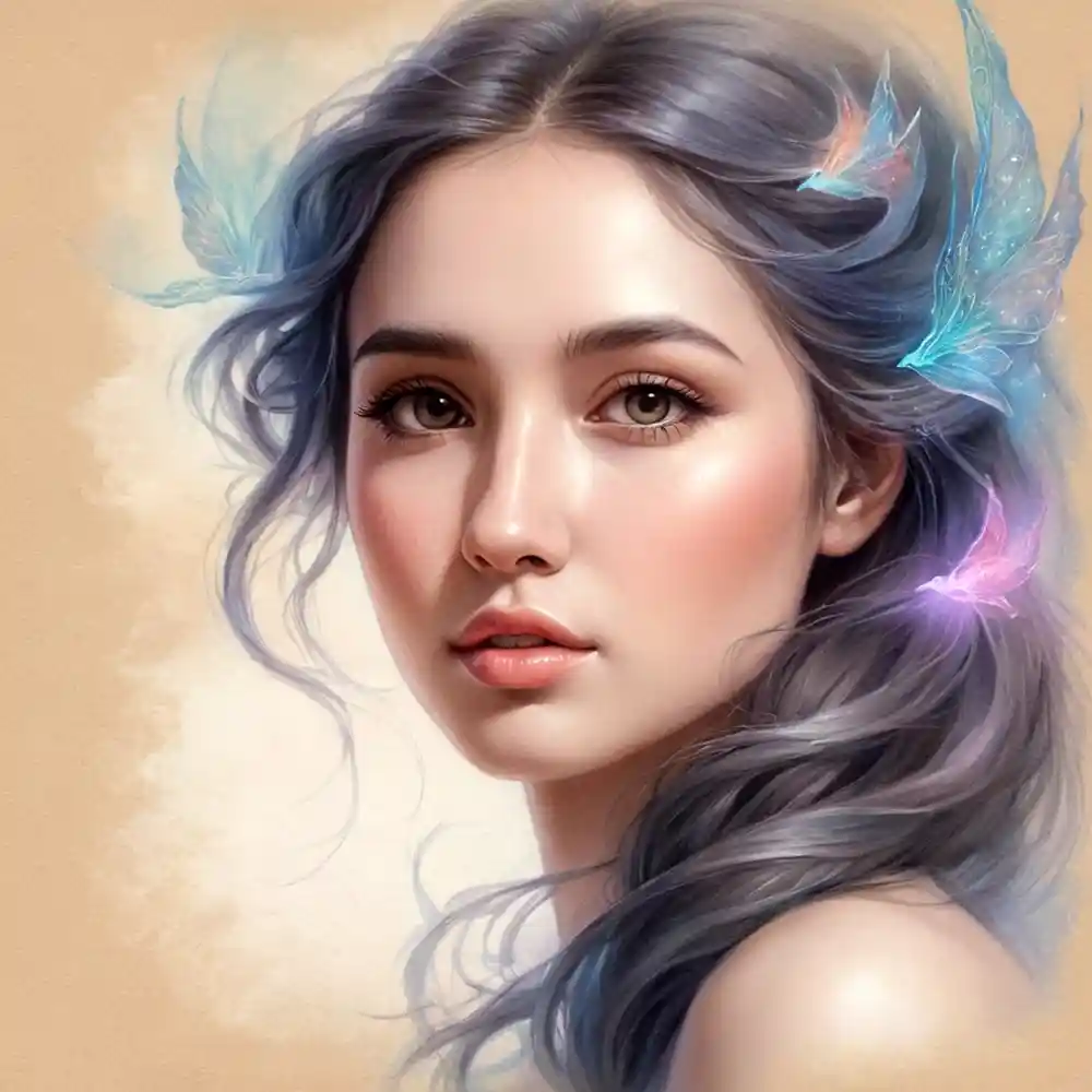 Portrait Drawing Half Face In Pencil Artwork