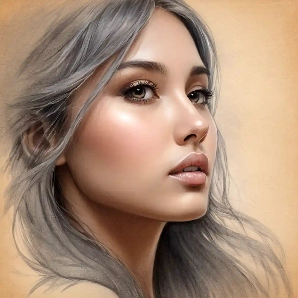 Graphite Sketch Portrait Shading Half Face