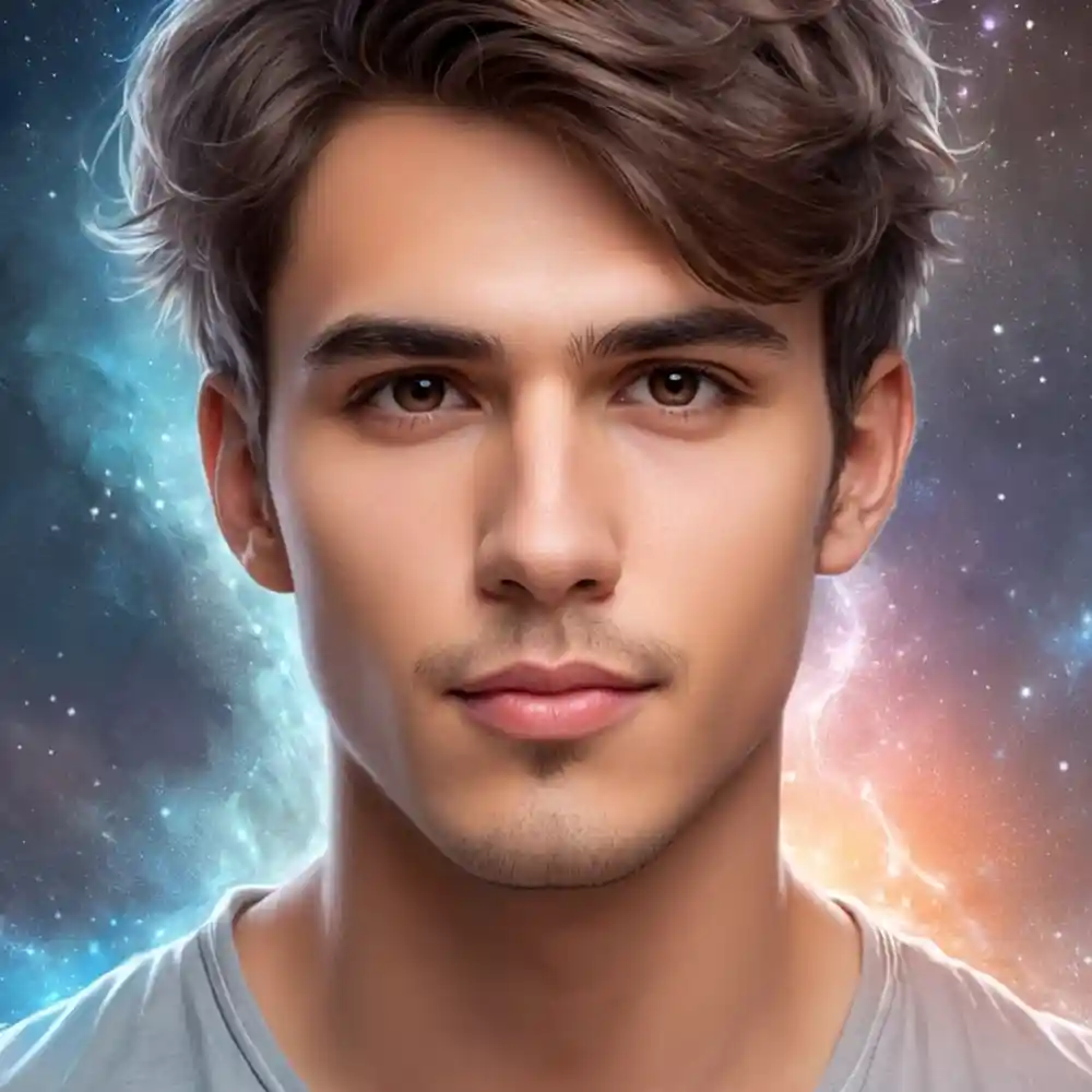 Realistic Sketch Half Portrait Young Man