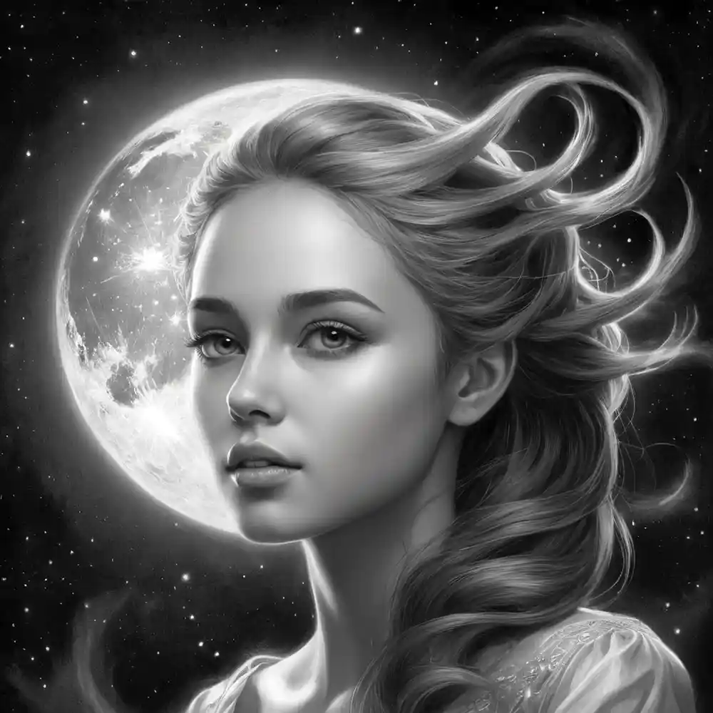 Pencil Sketch Art Portrait With Black Shading