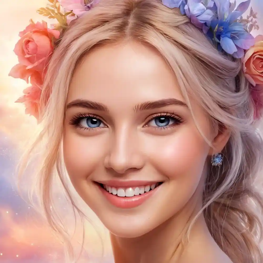 Realistic Handmade Sketch Smiling Portrait