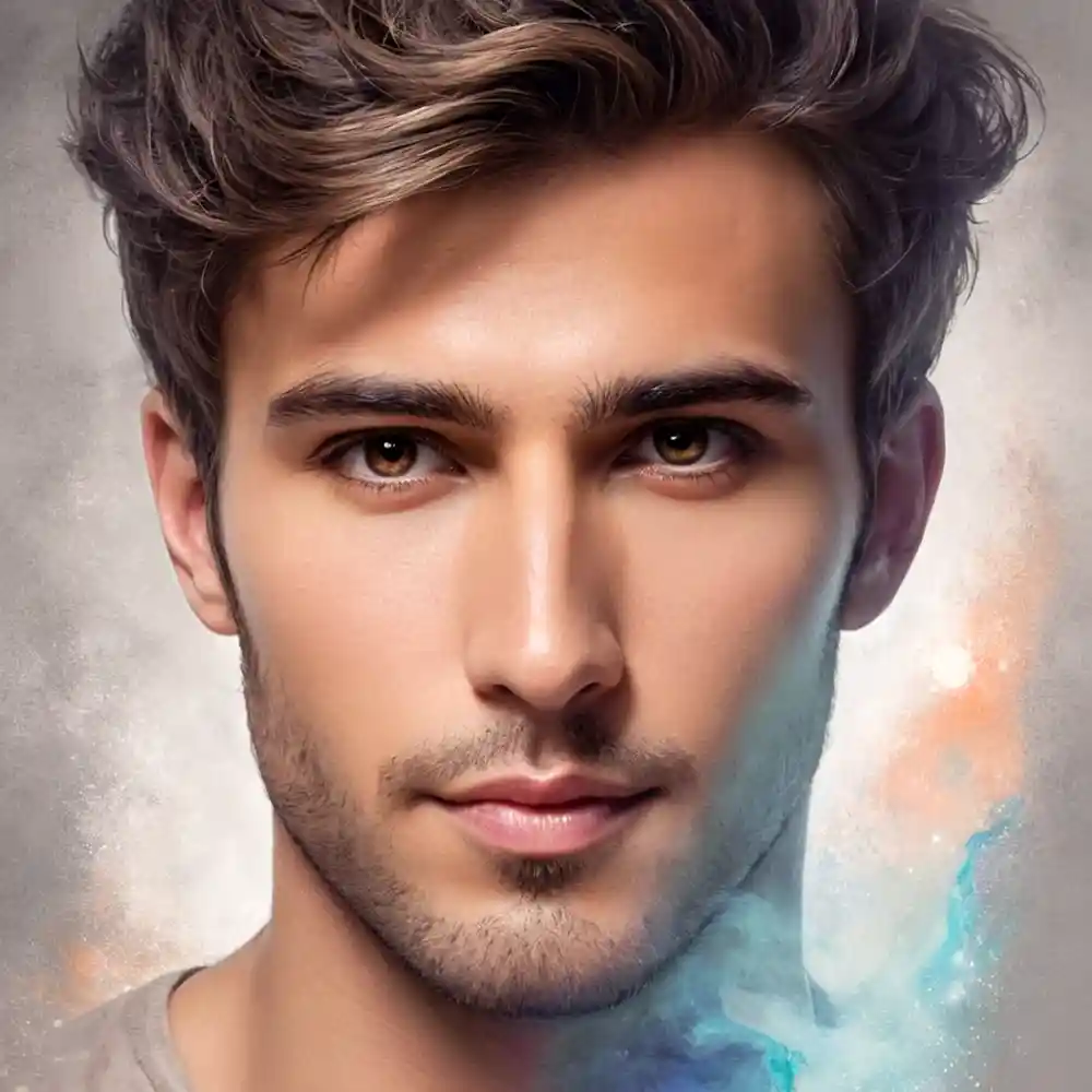 Portrait Drawing Male Half Face Shading Art