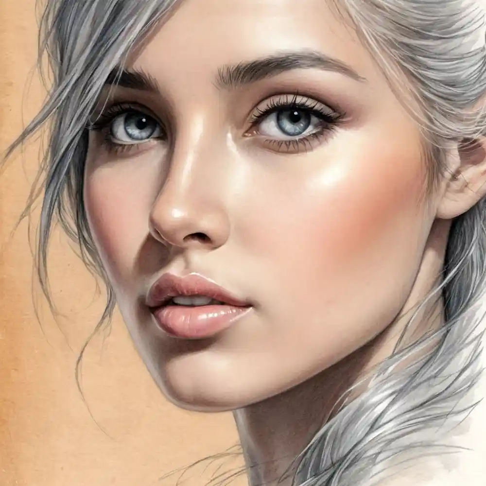 Graphite Sketch Realistic Half Face Portrait