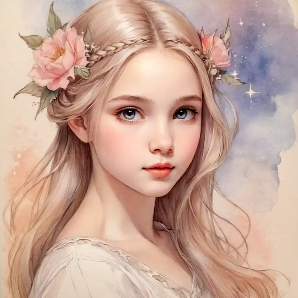 Handmade Girl Portrait Sketch In Pencil