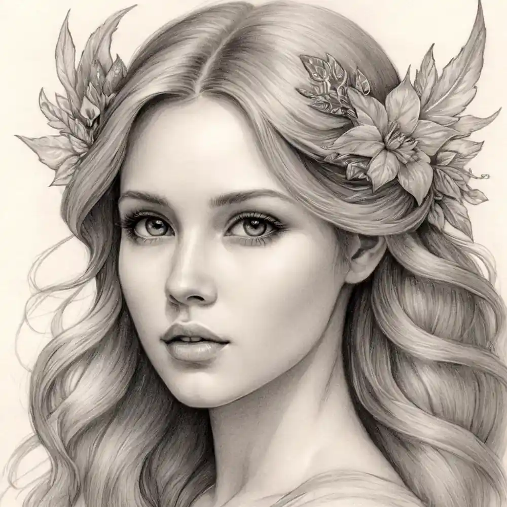 Realistic Graphite Sketch Portrait Handmade