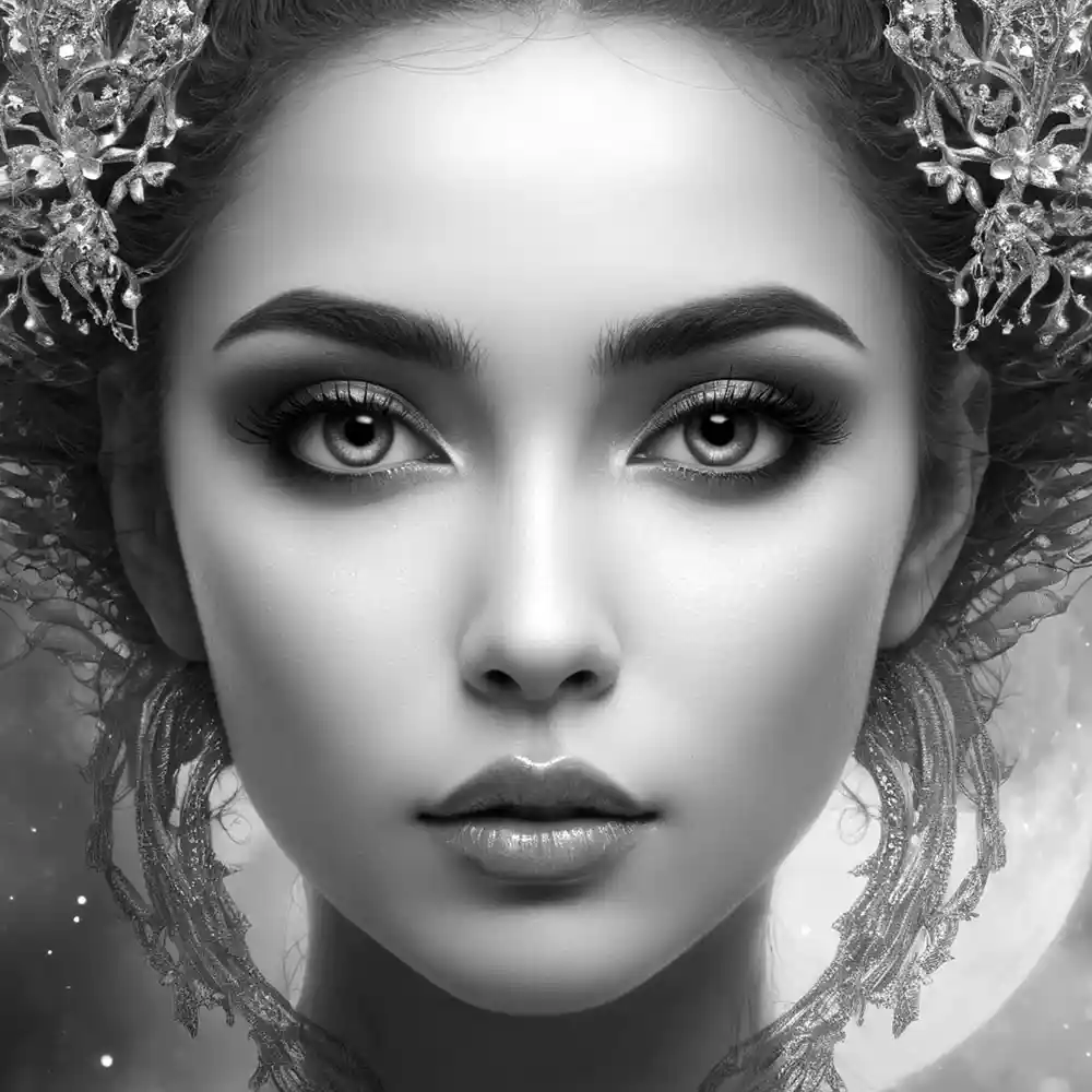 Artistic Face Sketch Illustration In Monochrome