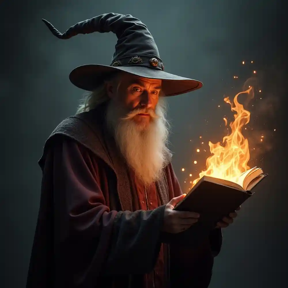 Human Wizard with glowing spellbook-0008