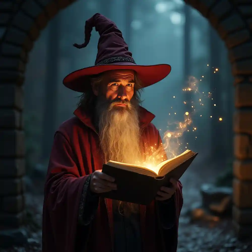 Human Wizard with glowing spellbook-0010