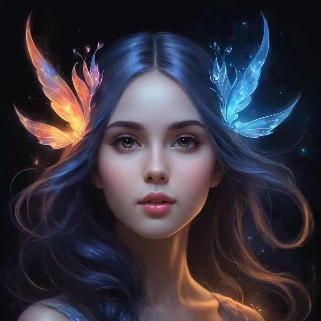 Creative pencil art portrait on black background