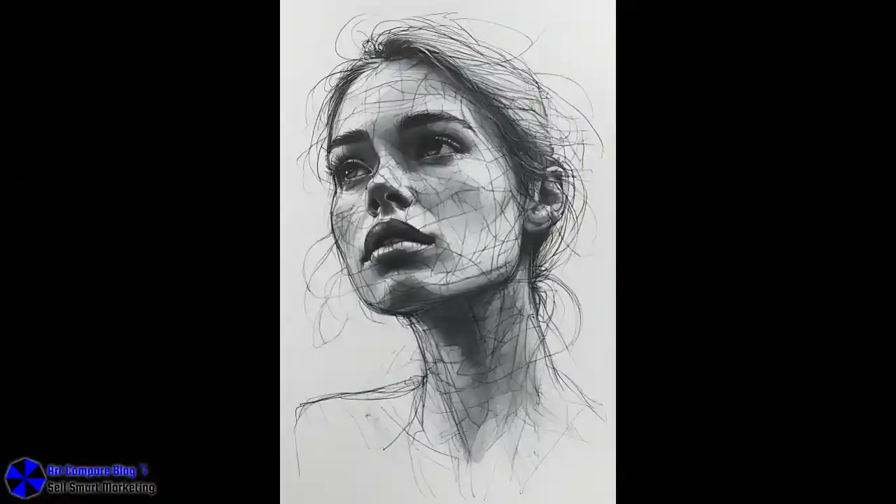 Beautiful Girl Face Pencil Sketch Artwork