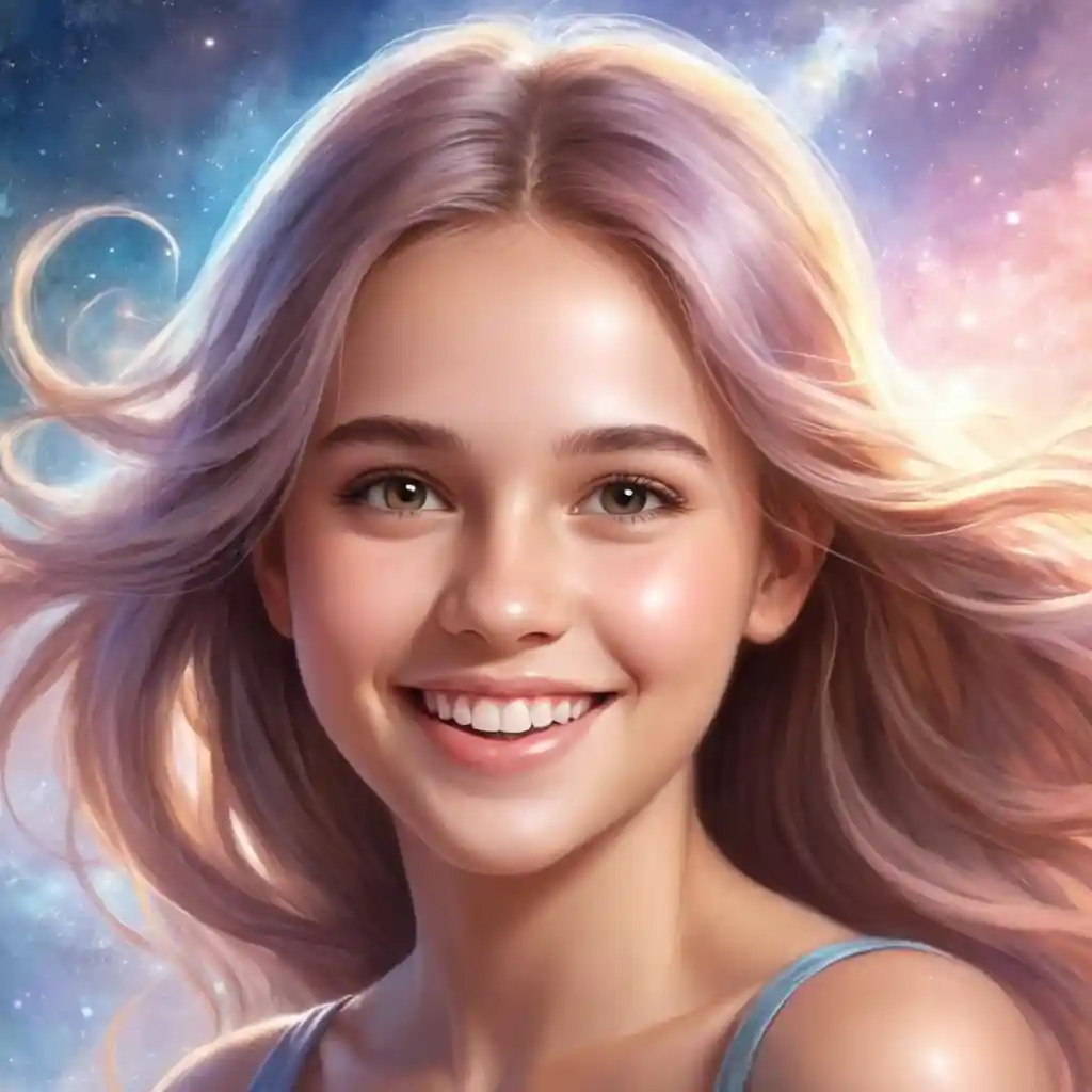 Realistic Pencil Sketch of a Smiling Girl