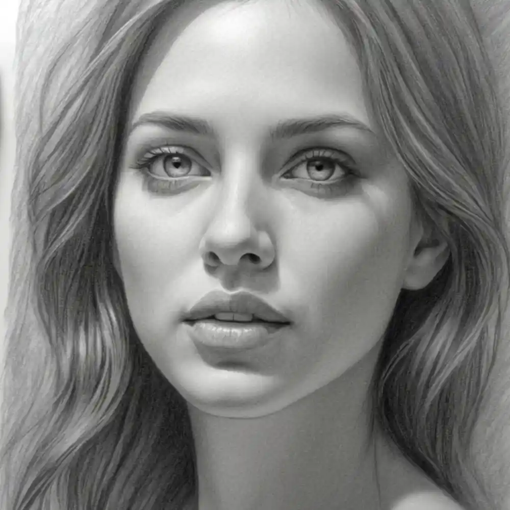 Realistic Woman Pencil Sketch-0111
