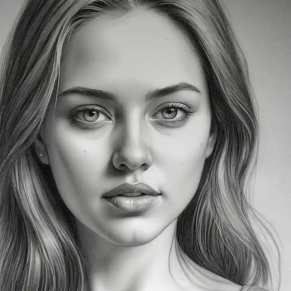Realistic Woman Pencil Sketch-0117