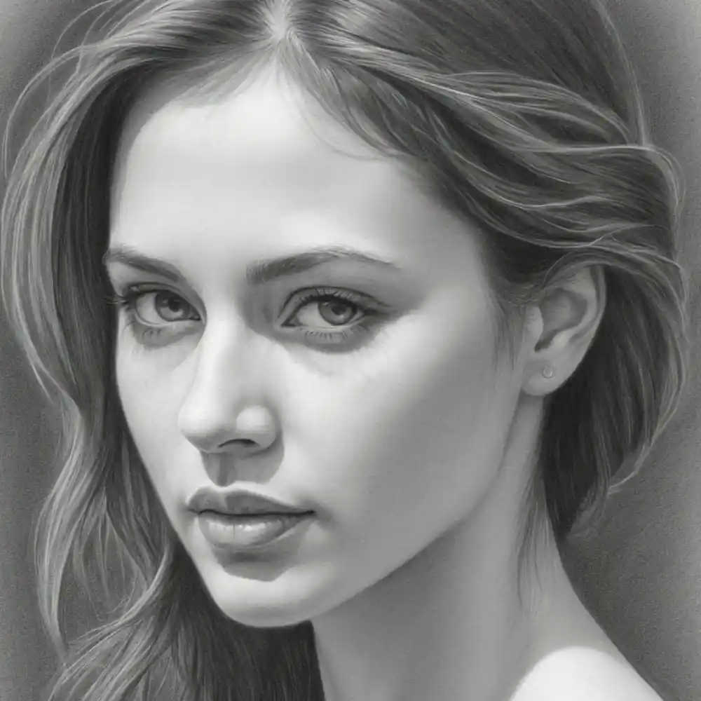 Realistic Woman Pencil Sketch-0121