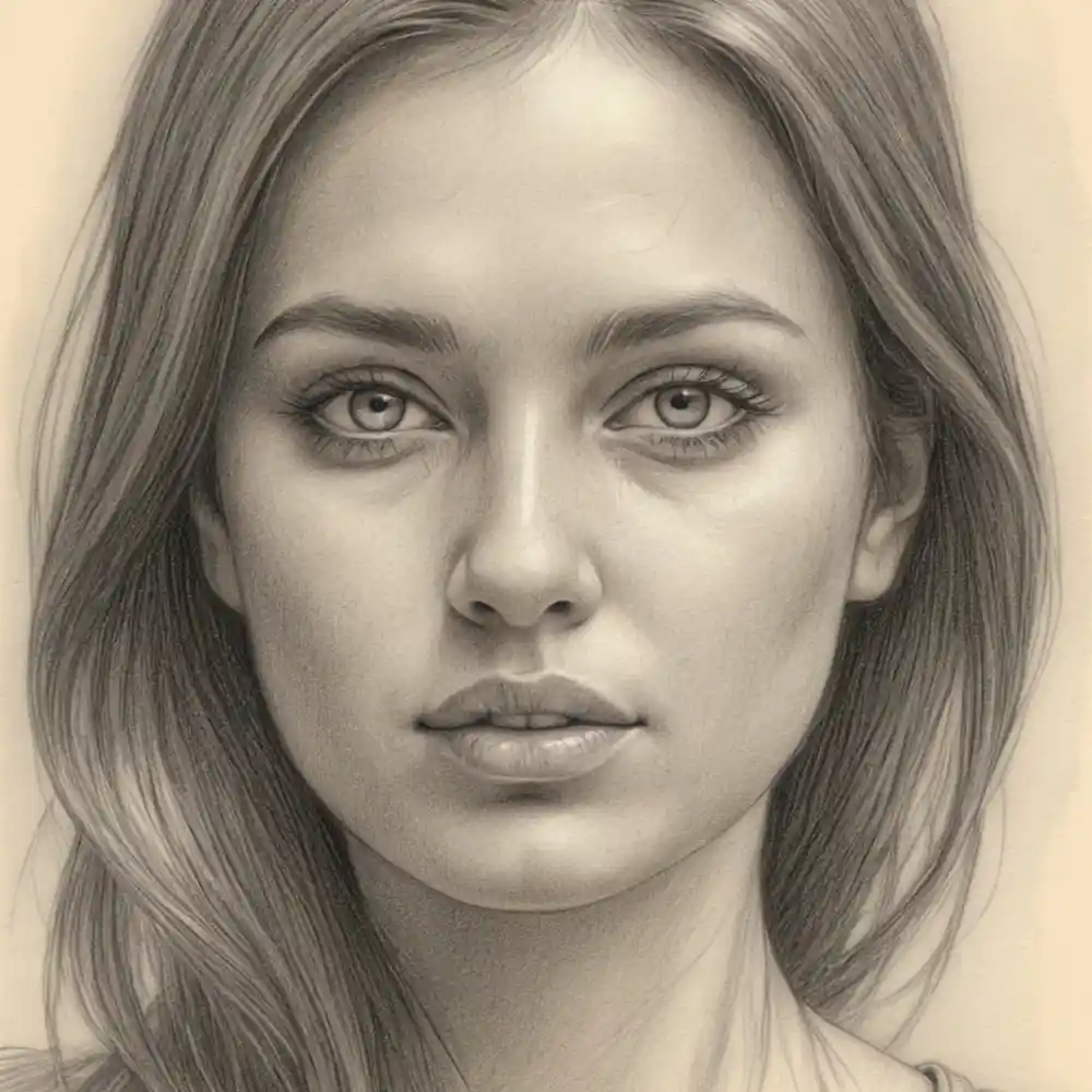 Realistic Woman Pencil Sketch-0122