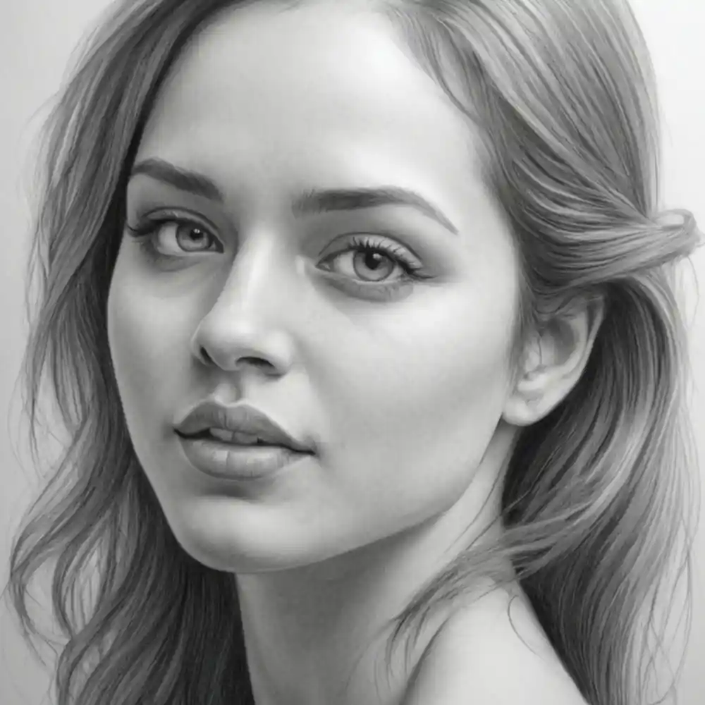 Realistic Woman Pencil Sketch-0129