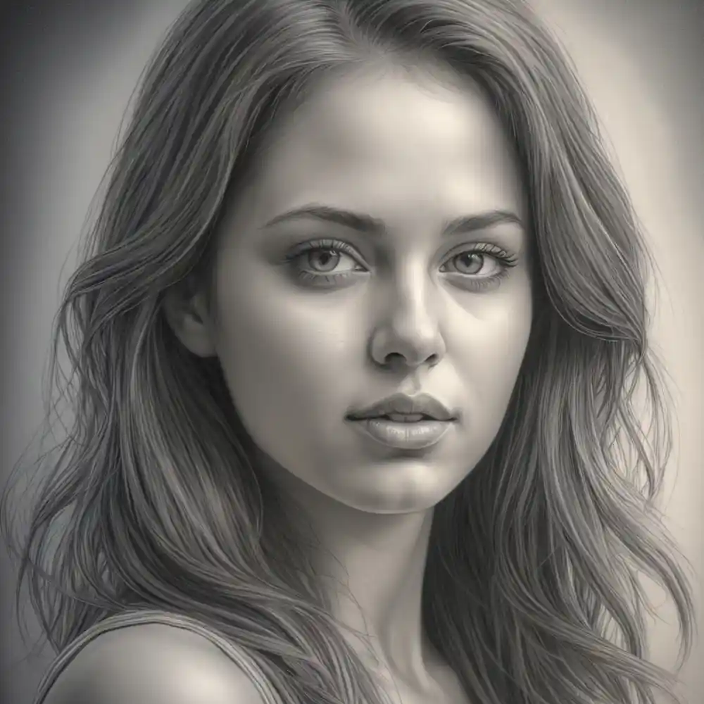 Realistic Woman Pencil Sketch-0130