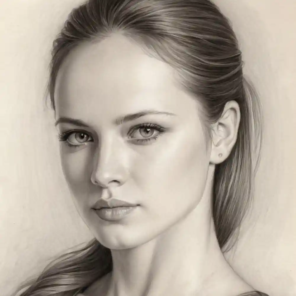 Realistic Woman Pencil Sketch-0136