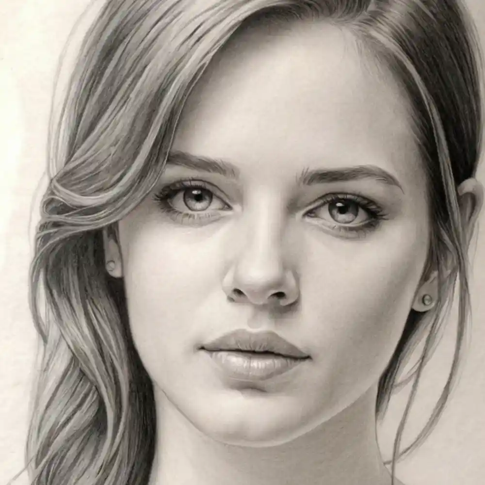 Realistic Woman Pencil Sketch-0142