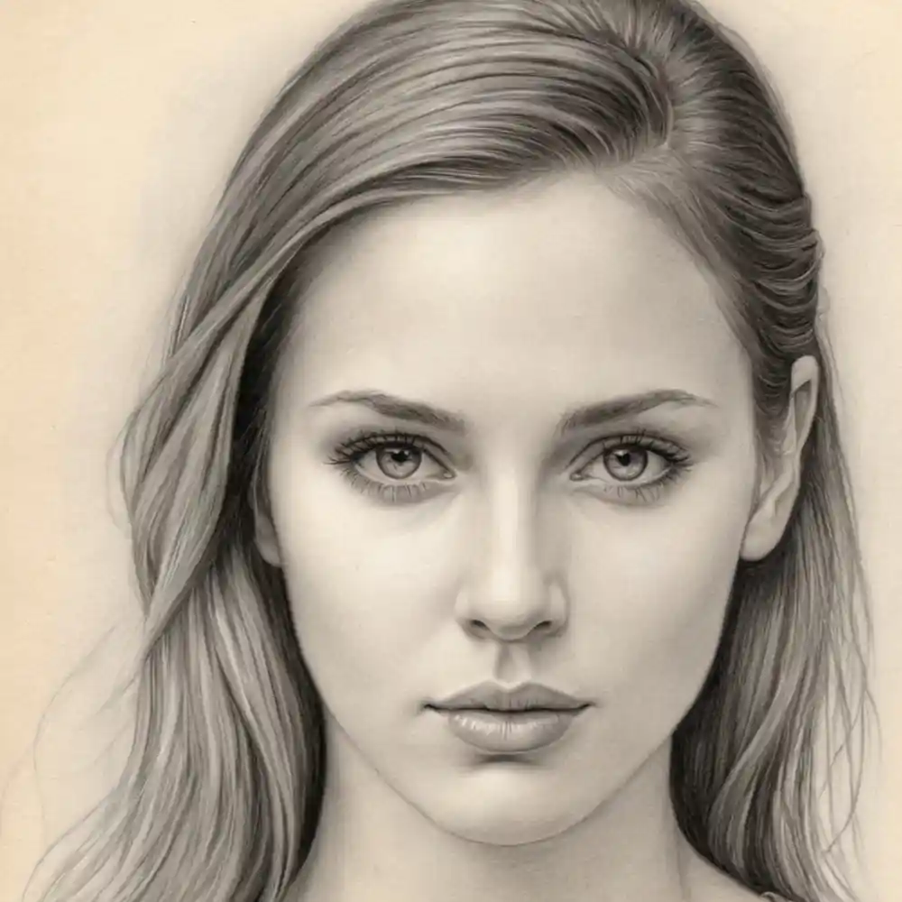 Realistic Woman Pencil Sketch-0144