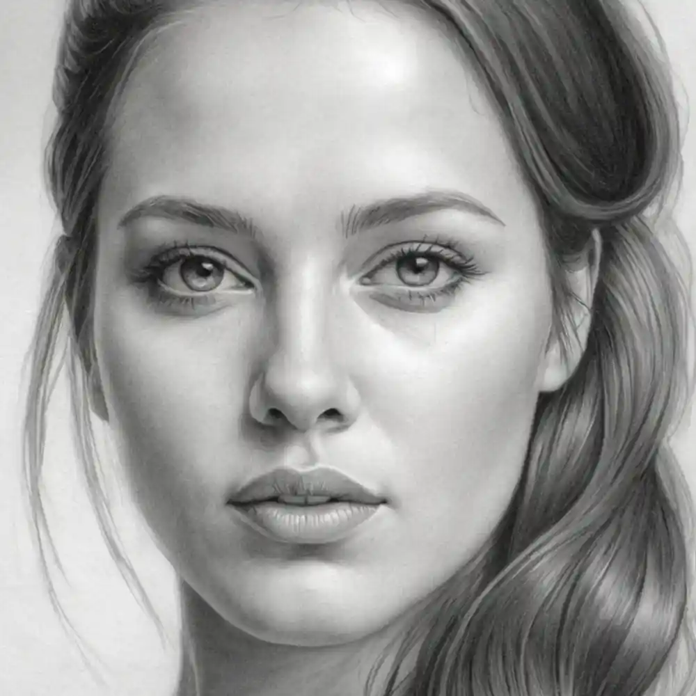 Realistic Woman Pencil Sketch-0149