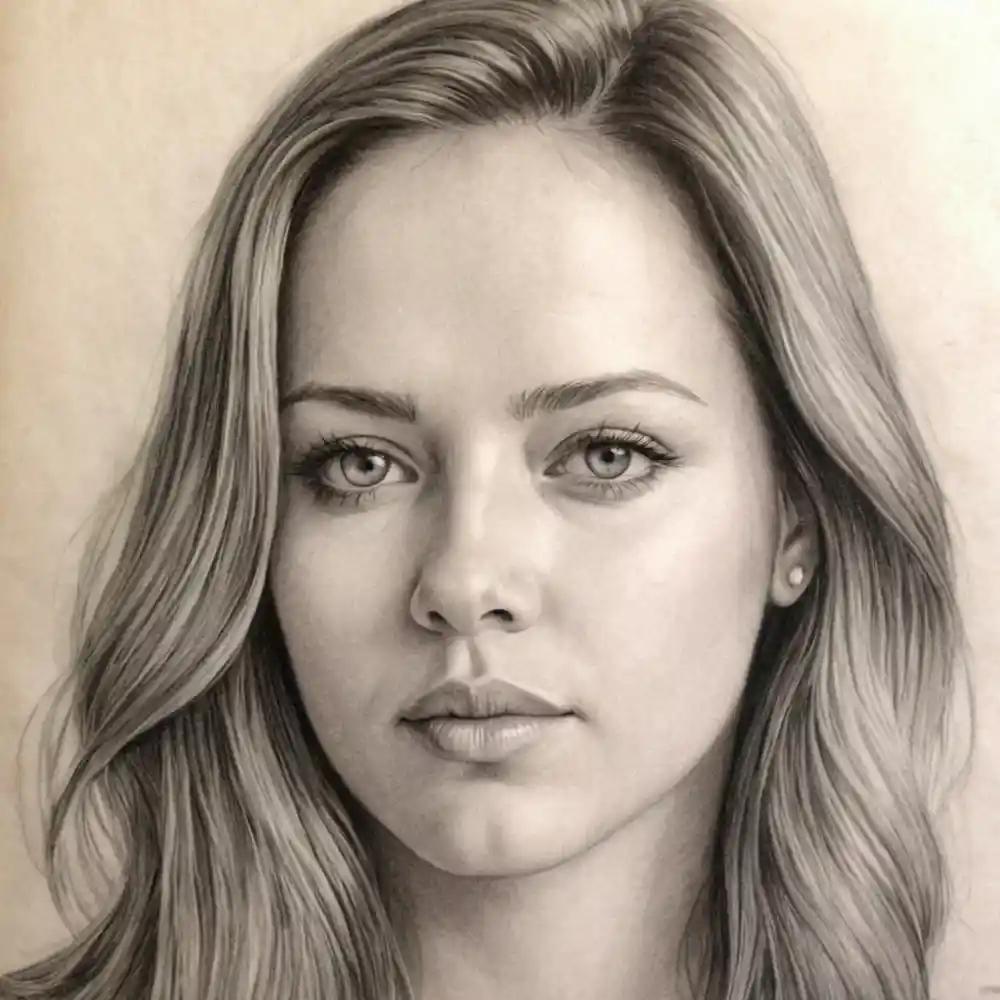 Realistic Woman Pencil Sketch-0161
