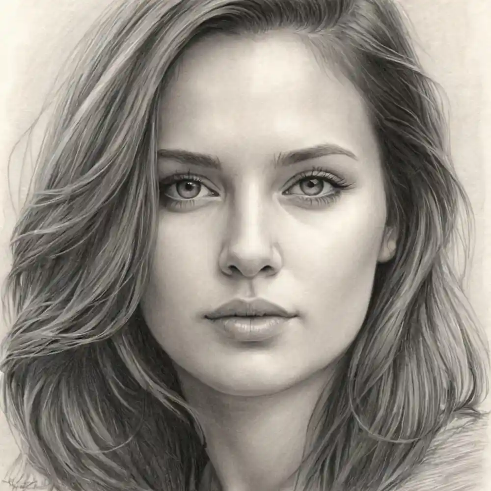 Realistic Woman Pencil Sketch-0162