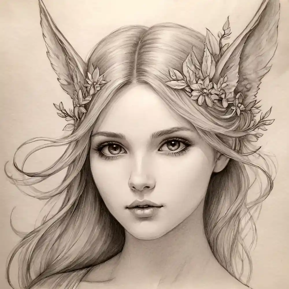 Graphite Sketch Handmade Portrait Artwork