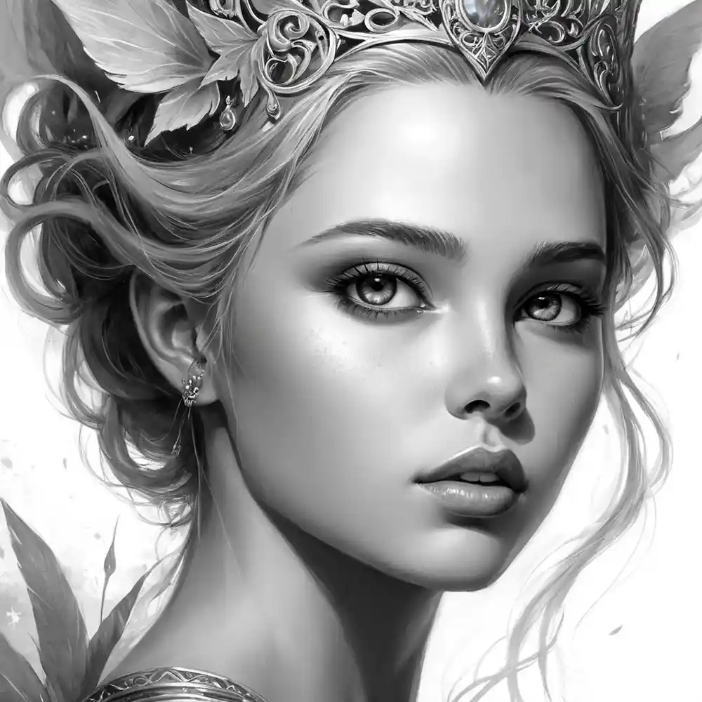 Detailed Portrait Sketch Black And White Art