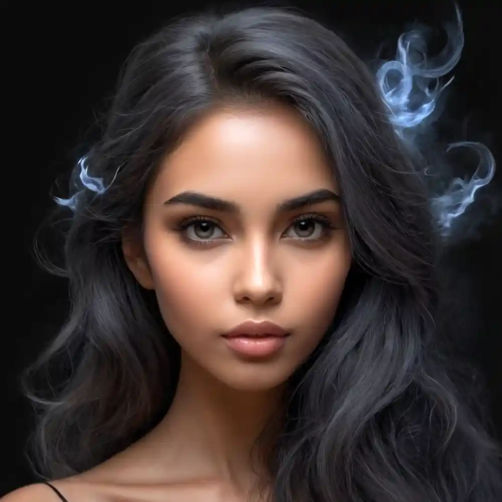 Charcoal Portrait Sketch Black Background