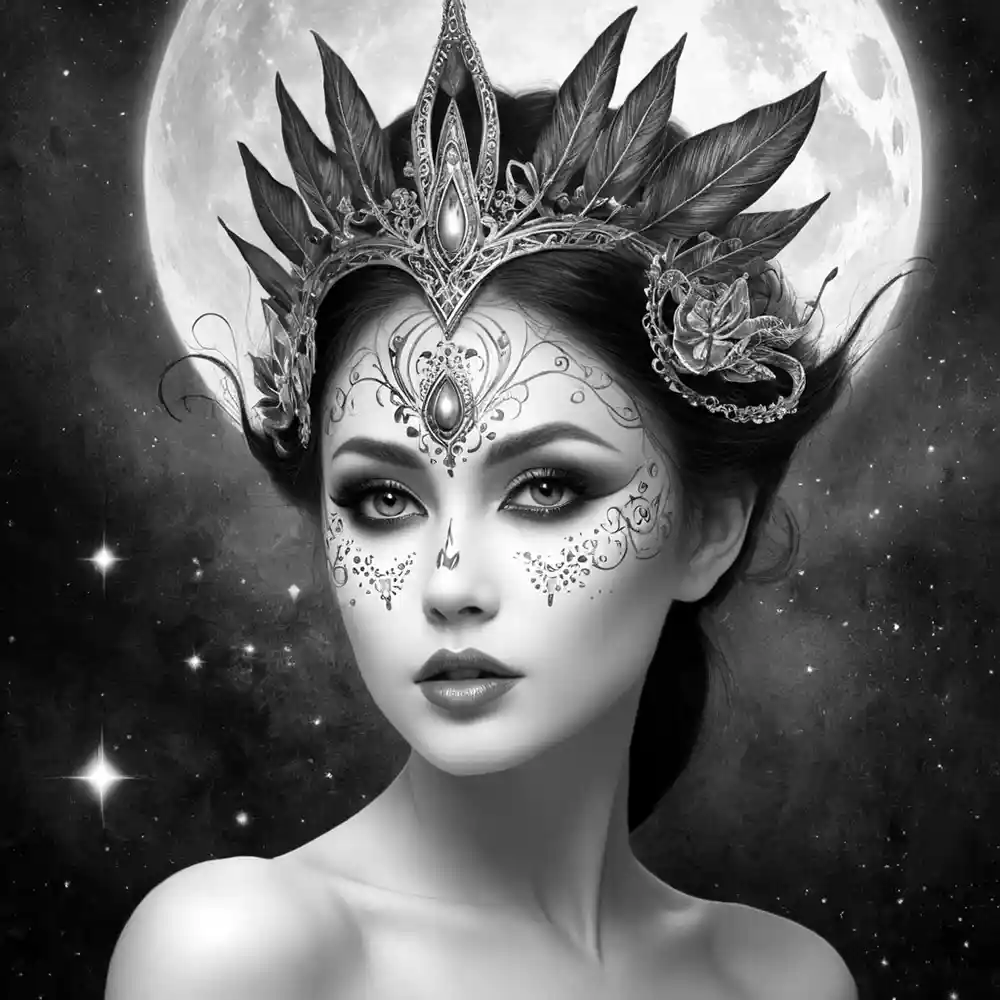 Black And White Pencil Face Art