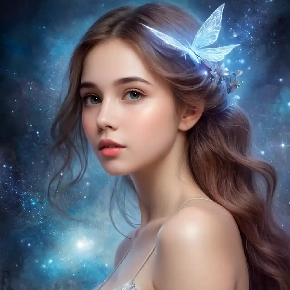 Detailed Pencil Portrait Of Young Woman