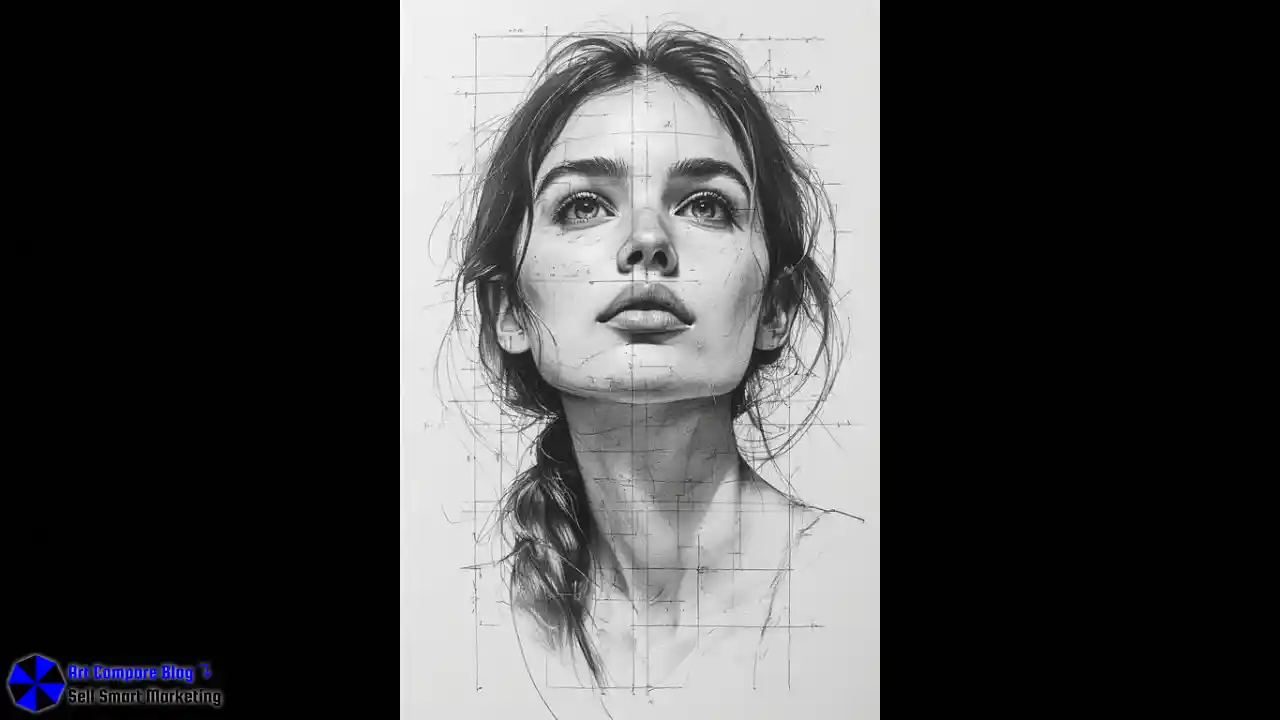 Artistic Pencil Drawing of Young Woman