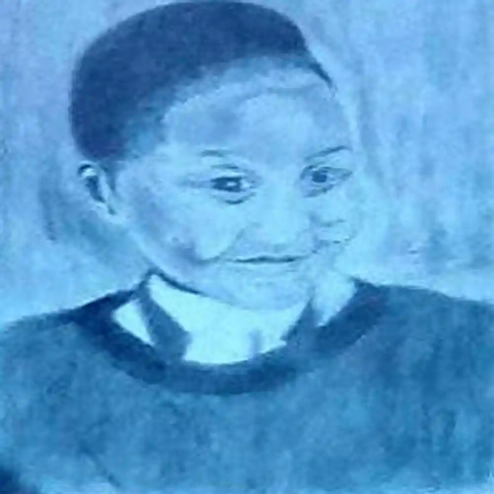 Blue Toned Portrait Pencil Sketch