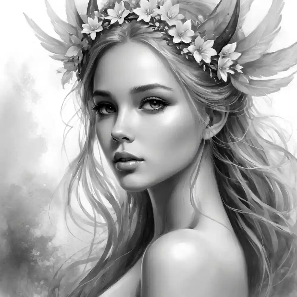 Black And White Portrait Sketch Artwork