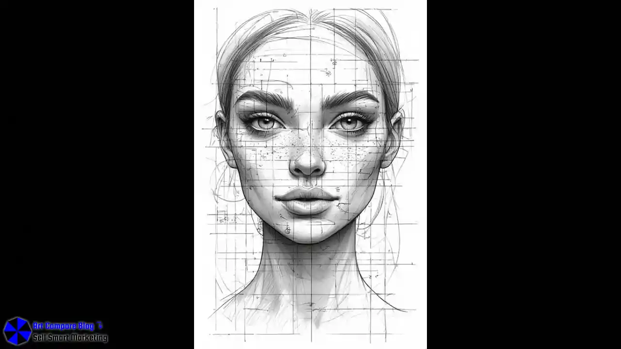 High Detail Female Face Graphite Illustration