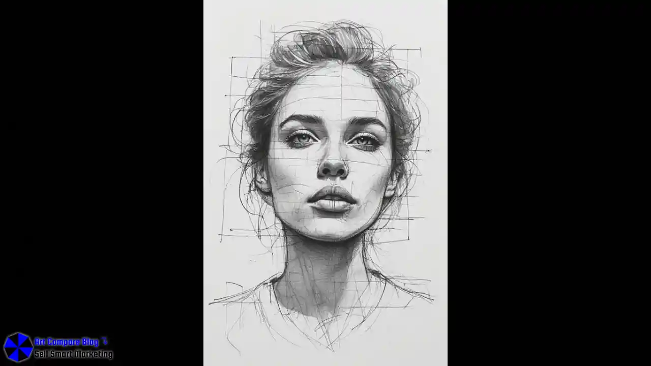 Monochrome Woman Portrait Sketch Clean Background