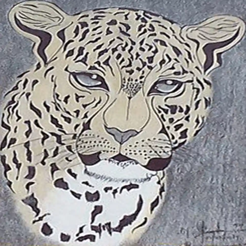 Leopard Face Illustration Wildlife Art